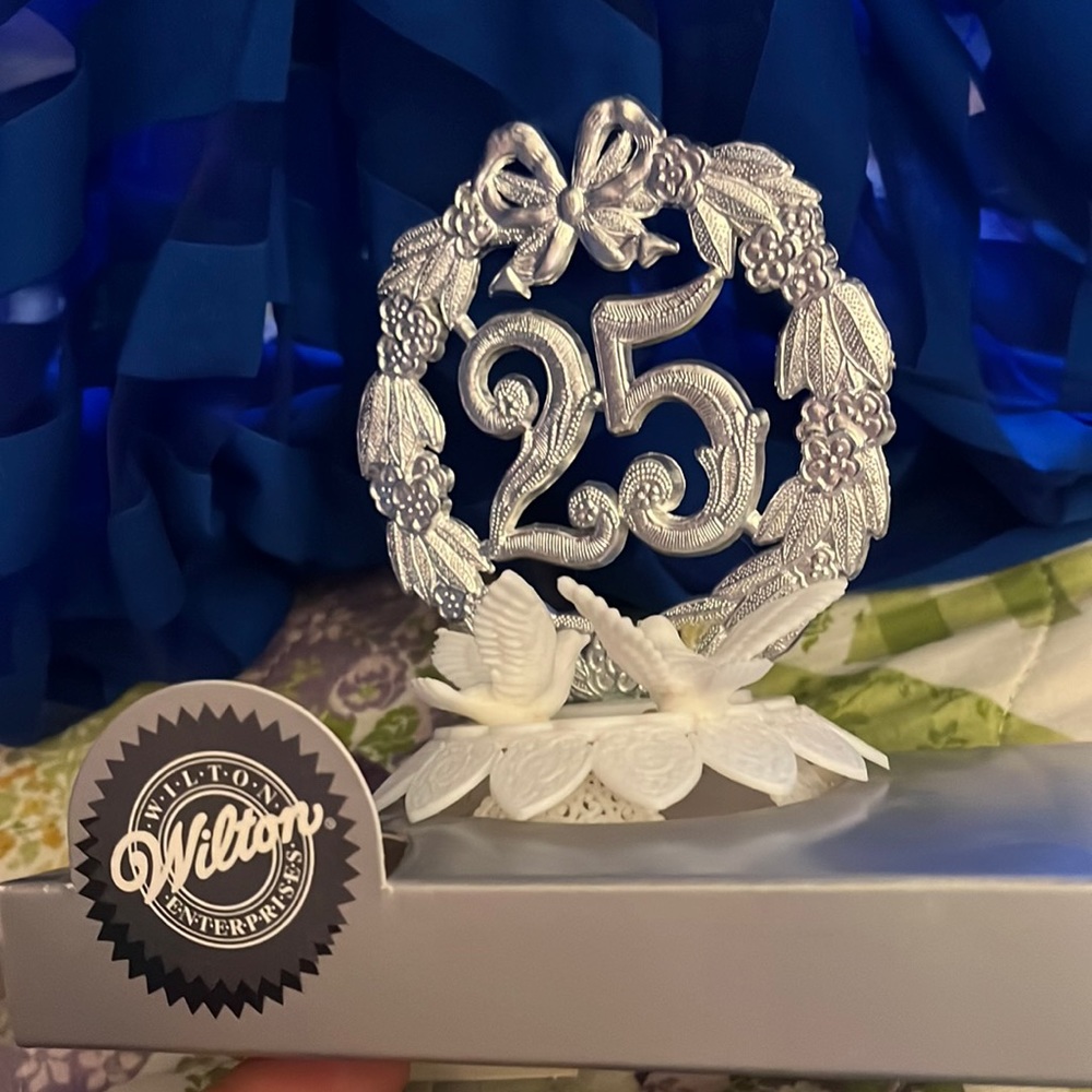 25th wedding anniversary topper for decorating